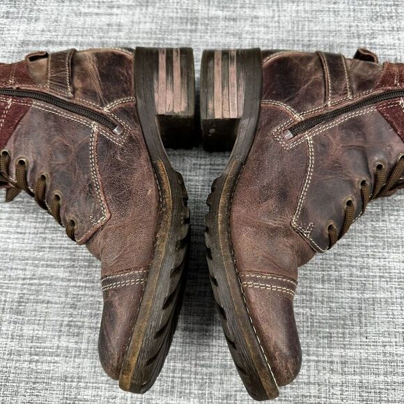 Taos Footwear Crave Combat Boots Womens Sz US 6.5 EU 37 Bordeaux Leather Lace Up - Picture 9 of 16